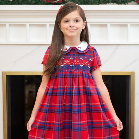 Ariella Girl Dress - Red Plaid