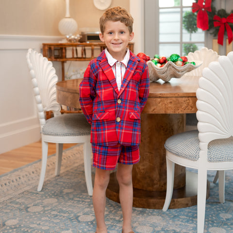 Hayden Boy Blazer - Red Plaid