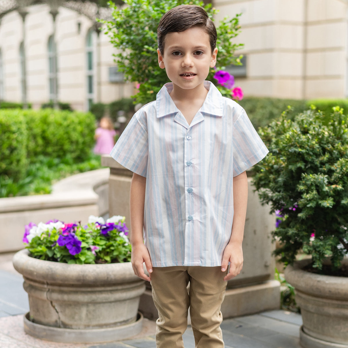 Emmet Boy Button Down - Spring Stripes– Dondolo