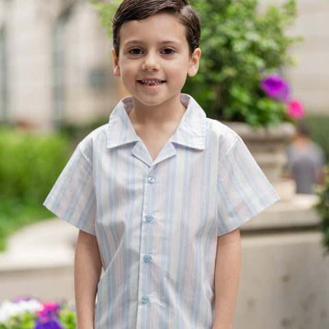 Emmet Boy Button Down - Spring Stripes