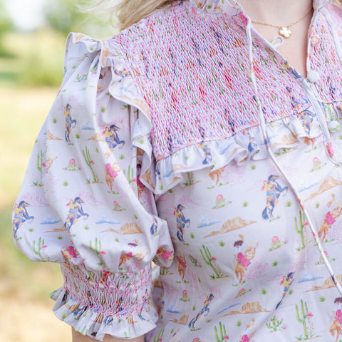 Women’s Lizzie Shirt - Pink Rodeo
