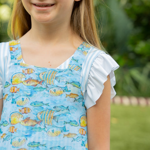 Girl Swim Coverup - Fish
