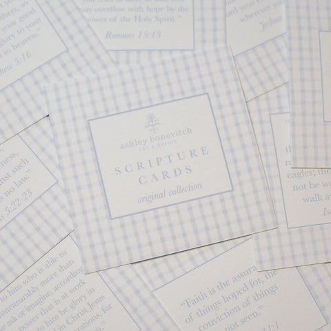 Scripture Cards in Blue Gingham - Original Collection