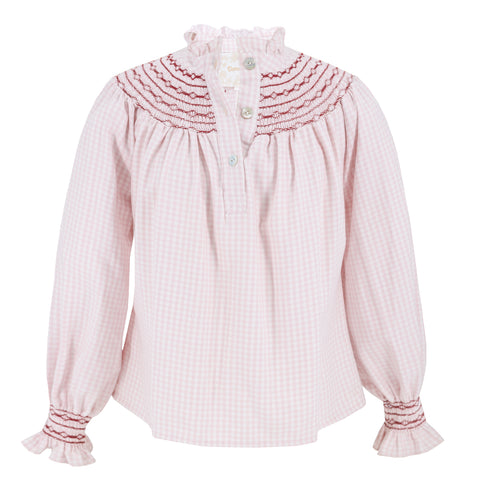 Women’s Louise Shirt - Pink Gingham