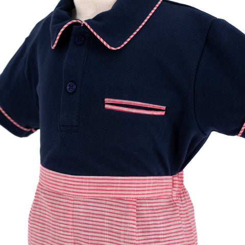 Mason Boy Polo Set - Red Stripe