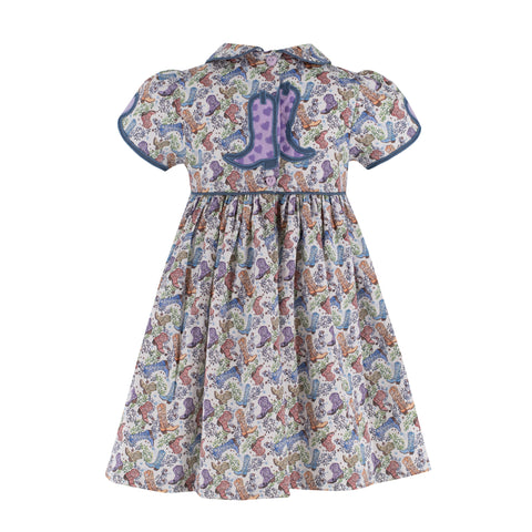 Sarita Girl Dress - Boots Print