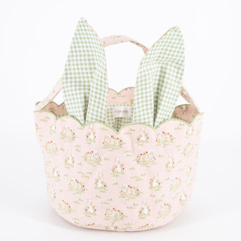 Easter Basket - Bunny Toile