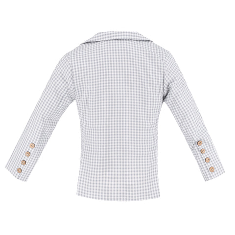 Hayden Boy Blazer - Grey Gingham