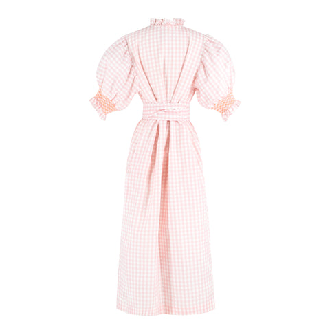 Women's Gen Dress - Pink Gingham/ Peach