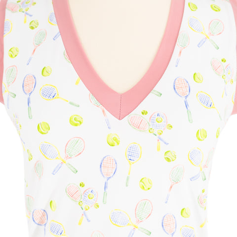 Serena Women’s Tennis Dress - Racket Print