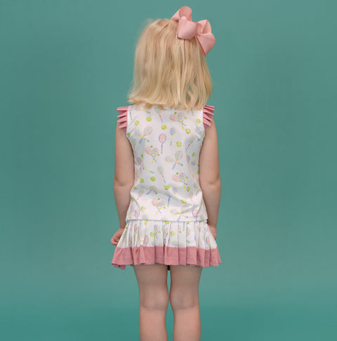 Serena Girl Skort - Racket Print
