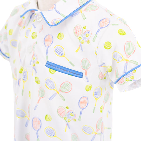 Roger Boy Polo Shirt - Racket Print