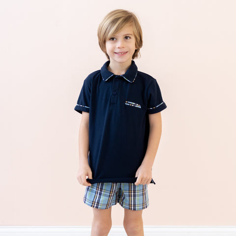 William Boy Polo Set - Blue Plaid