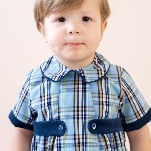 Simon Boy Bubble - Blue Plaid