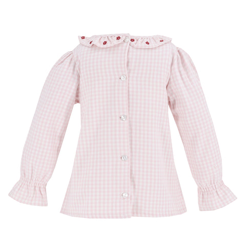 Laurel Girl Shirt - Pink Gingham