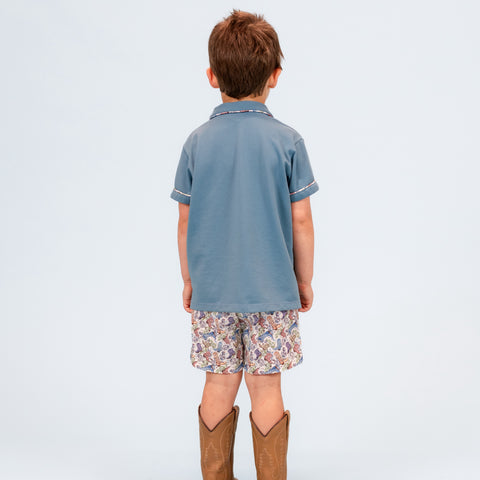 Fields Boy Polo Set - Boots Print