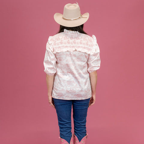 Women's Lizzie Shirt - Dallas Print (Pink)
