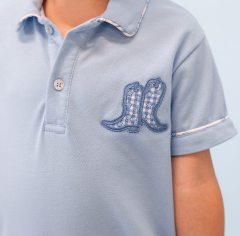 Fields Boy Polo Set - Dallas Print