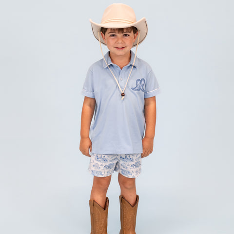 Fields Boy Polo Set - Dallas Print