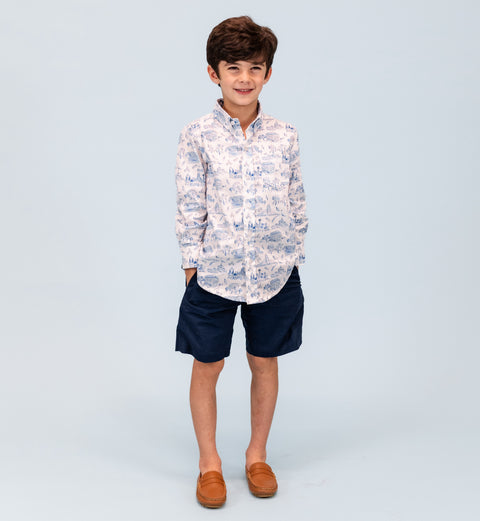 Bates Boy Button Down - Dallas Print