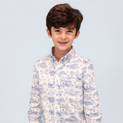 Bates Boy Button Down - Dallas Print