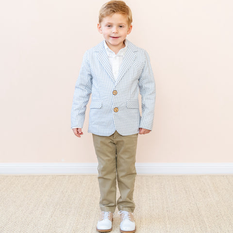 Hayden Boy Blazer - Grey Gingham