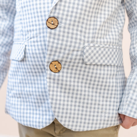 Hayden Boy Blazer - Grey Gingham
