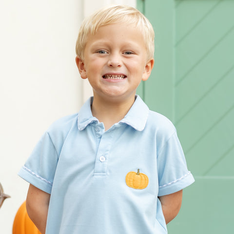 Fields Boy Polo Set - Pumpkins