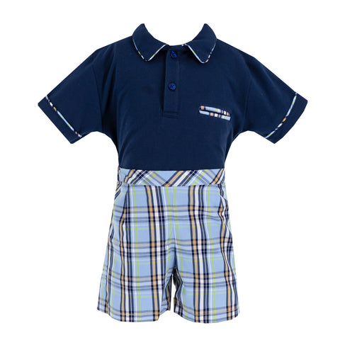 William Boy Polo Set - Blue Plaid