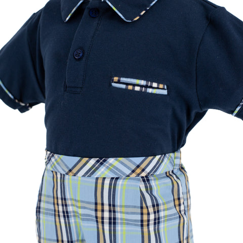 William Boy Polo Set - Blue Plaid