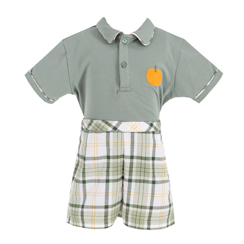 Jackson Boy Polo Set - Green Plaid