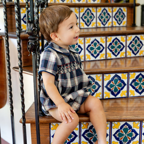 Angelo Boy Bubble - Navy Tartan