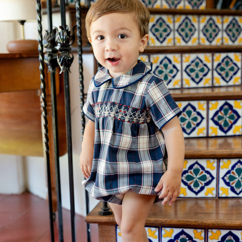 Angelo Boy Bubble - Navy Tartan