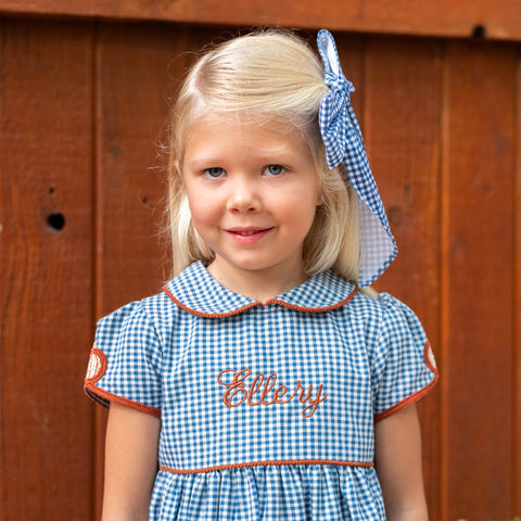 Sarita Girl Dress - Classic Gingham Pumpkin