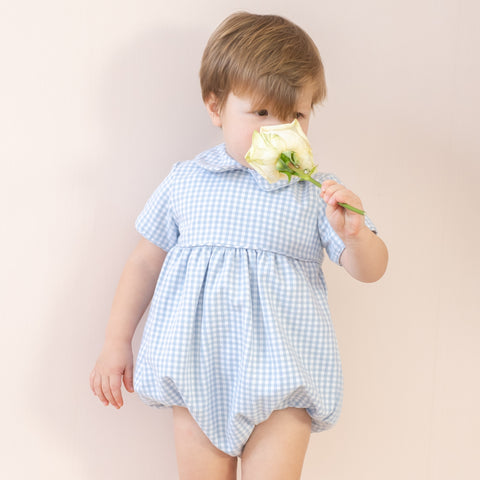Lucas Boy Bubble - Blue Gingham