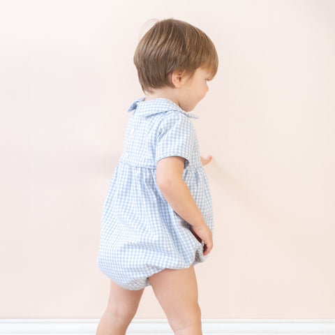 Lucas Boy Bubble - Blue Gingham