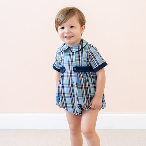 Simon Boy Bubble - Blue Plaid
