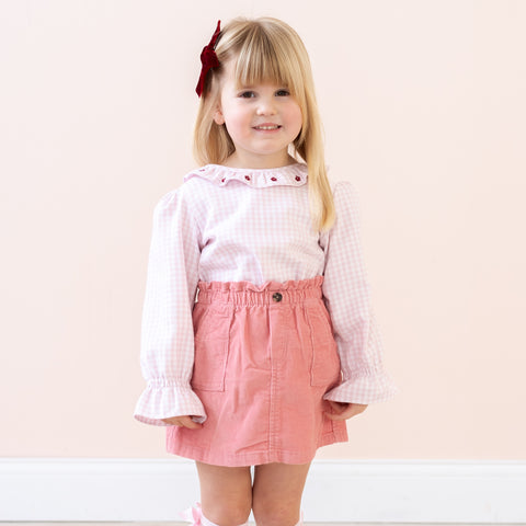 Laurel Girl Shirt - Pink Gingham