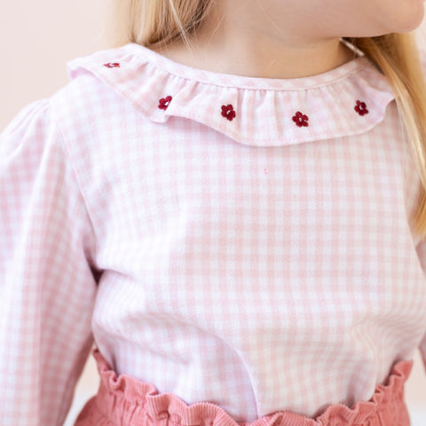 Laurel Girl Shirt - Pink Gingham