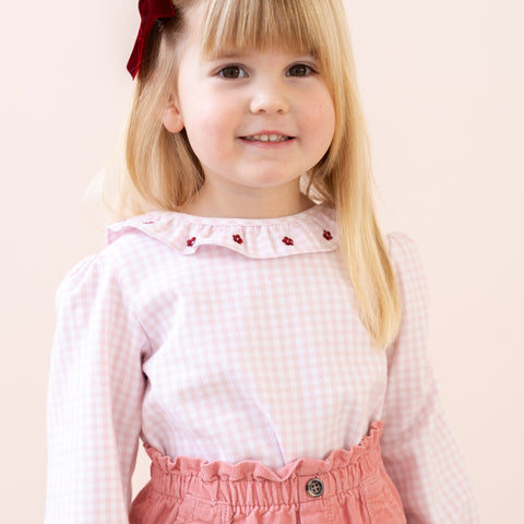 Laurel Girl Shirt - Pink Gingham