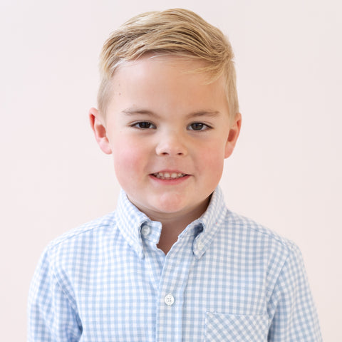 Walker Boy Button Down - Blue Gingham