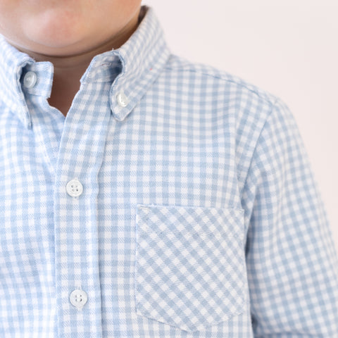 Walker Boy Button Down - Blue Gingham