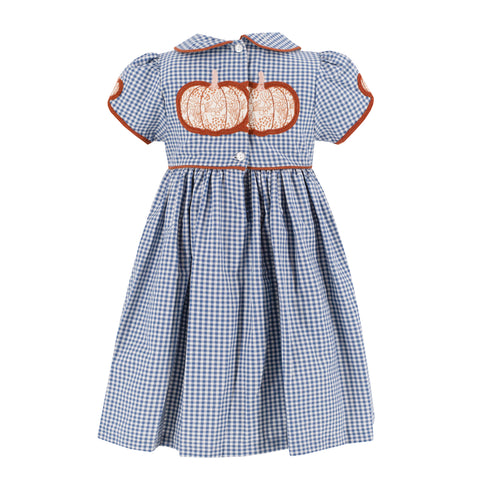 Sarita Girl Dress - Classic Gingham Pumpkin