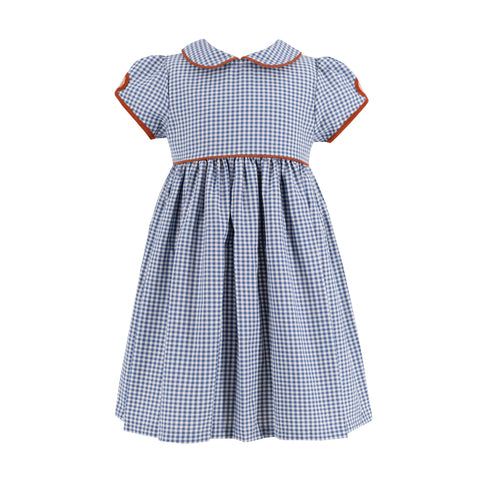 Sarita Girl Dress - Classic Gingham Pumpkin