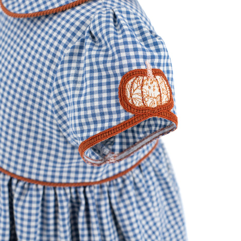 Sarita Girl Dress - Classic Gingham Pumpkin