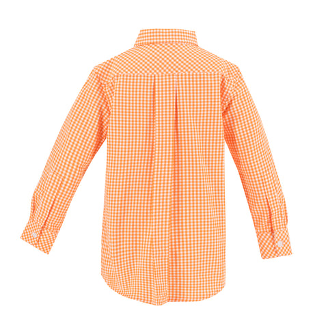 Walker Boy Button Down - Orange Gingham