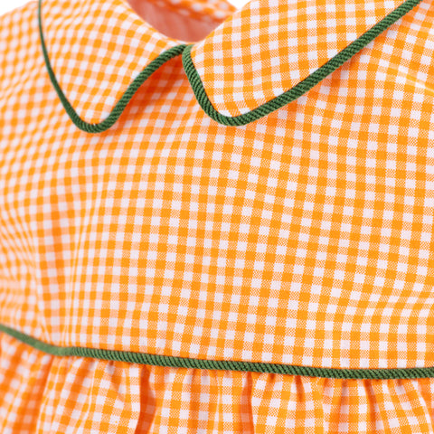 Lucas Boy Bubble - Orange Gingham