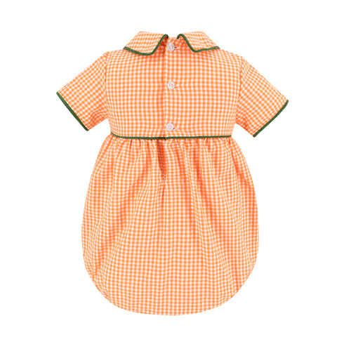 Lucas Boy Bubble - Orange Gingham