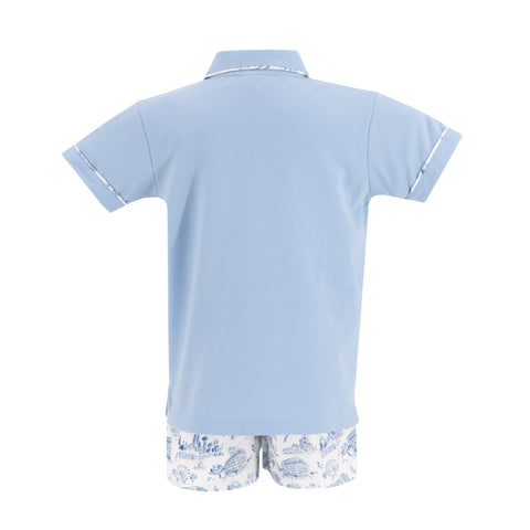 Fields Boy Polo Set - Dallas Print