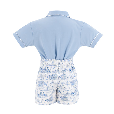 Fields Boy Polo Set - Dallas Print